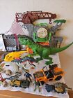 Jurassic Park Play Set Mixed Lot Dinosaurs Figures Helicopter Jeep Archaeology