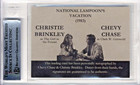 Chevy Chase   Christie Brinkley Signed Auto Autograph Vacation Card Beckett Bgs