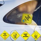  Baby On Board Sign With Suction Cup Car Window Yellow Reflective Warning Sign 