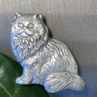 Vintage Himalayan Cat Rawcliffe Pewter Brooch Pin Estate Jewelry Pre-owned 1984
