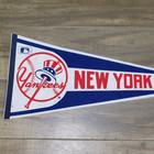 Vintage 1980s New York Yankees Original Mlb Baseball 30x12 Full Size Pennant