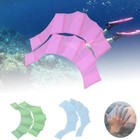 1pair Paddle Gloves Silicone Hand Fins Swim Webbed Finger Palm Swimming Flippers