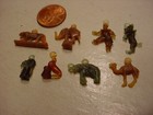 Vintage Tiny Cracker Jack Celluloid Circus Animal Charms Clown Elephant Seal Dog