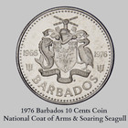 1976 Barbados 10 Centsproof Coin     National Coat Of Arms   Soaring Seagull  174