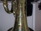 Vintage Conn Cornet With Engraved Bell Mouthpiece And Accessories