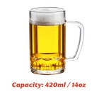 14oz Plastic Beer Mugs With Handle Set Of 2  Reusable Unbreakable Beer Stein    