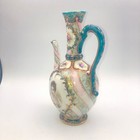 Antique Portrait Vase Late 1800 s Porcelain Hand Painted Flowers 8 1 2  Tall