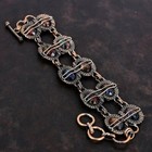 Faceted Ammolite   Copper Bracelet Designer Gemstone Adjustable Chain Bracelet S