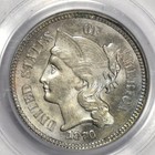 1870 3 Cent Nickel 3cn   Pcgs Ms64   Great Luster 