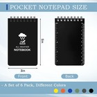6 Pack Waterproof Notebook  3 X 5 Pocket Notepad  Top-spiral Weatherproof Not   