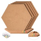 12 Pcs Hexagon Cork Board 12  X 10 2 -1 2  Thick Wall Bulletin Boards Cork Tiles