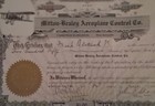 Mitton-braley Aeroplane Control Co  Stock And Receipt - June 1927 Stock Certif