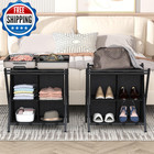 Luggage Rack With Storage Guest Room Folding Suitcase Stands Holds         