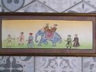 Na290 Superb Vintage Indo-persian Painting On Silk The Royal Elephant Procession