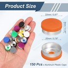 150 Pcs 20mm Aluminum Plastic Vial Top Caps  Orange