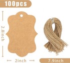 100 Blank Brown Kraft Paper Hang Tags Price Gift Sale Price Natural Jute Twine