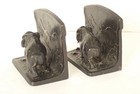 L V A Ronson 1923 Antique Elephant Cast Vintage Bookends Pair 1920s Decor