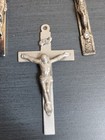 Vintage Lot Of 9 Religious Crucifixes   Crosses Pendants Catholic Rosary Parts