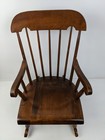 Vintage Nichols   Stone Child Solid Dark Wood Rocking Chair Usa Gardner  Ma
