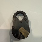 Vintage Antique Old Padlock Large Heavy Cast Iron Brass Lock With Key Works