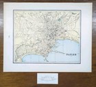 Vintage 1897 Naples Italy Map 14 x11    Old Antique Original Duomo Di Napoli