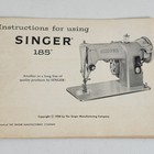 Vintage Singer Sewing Machine 1958 Instruction Manual Book 185j