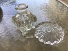 Vintage Czech Clear Art Deco   Art Nouveau Cut Glass Perfume Bottle