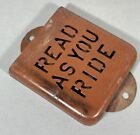 Antique Metal Brochure Map Holder Read As You Ride Trolley Bus Transit Vintage