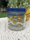 90s Y2k Vtg Celestial Sun Sunflowers Glass Jar Rare Whimsical Read