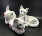 Vintage Elpa  Alcobaca White Cat Figurines Made In Portugal Set Of  2