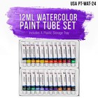 Professional 24 Color Art Watercolor Paint Set  12ml Tubes Craft Artist Painting