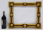 19 C Old Wooden Frame With Metal Leaf Internal  16 7 X 12 8 In