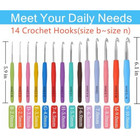 Crochet Hooks Set Clover Amour Steel Pastel 14 Pcs Ergonomic Easy Grip Bright