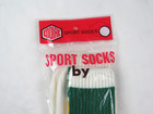 Nos Nip Vtg 70s 80s Tube Socks Mid Calf Green Yellow Striped Athletic Men 9 - 15