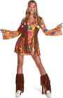 Women s 1960s Hippie Costume S - Xl 70s Ladies Hippy Mini Dress Flower Child