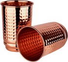 Healthgoodsin Pure Copper Cups Set Of 2 - Hammered Copper Tumblers And Copper Cu