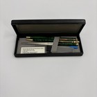 Vintage Green Marble Gold Tone Ballpoint Pen Mechanical Pencil Letter Opener Set