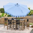 Betgardens 9  Blue Scallop Patio Umbrella  Crank Lift And 3 Position Tilt