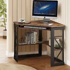 Home Office Table Corner Desk Laptop Computer  Table Keyboard Tray   Bookshelf