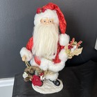 Vintage Christmas Santa With Xmas Wreath Red  gold Outfit 14  Tall