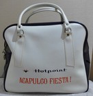  pristine 1960s  Pan Am  Flight Attendant  white Vinyl Bag 