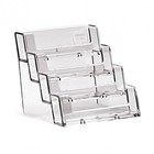 4-pocket Clear Acrylic  deflect-o  Style Counter-top Business Card Holder