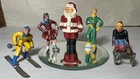 Vintage Barclay Lead Christmas Skier  Skaters  Sledder  Santa And Mirrored Pond