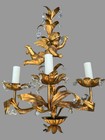 Pair Of 29    Vintage Italian 3 Light Candelabra Wall Sconces W Prisms   Figural C