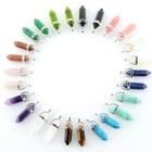 1-10pcs Natural Stone Pendant Hexagonal Pointed Chakra Healing Crystal Necklace