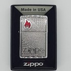 Zippo Tiles Emblem Flame Brushed Chrome 48126 Double Torch Butane Lighter Set