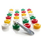40 Pcs Plastic Reusable Wine Bottle Stoppers Corks Plug Cap Barware Set Lot
