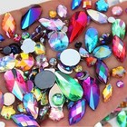 1000pcs Ab Colorful Rhinestones Crystal Gems  Flatback 00 Mixed Color Ab