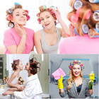 Jumbo Hair Rollers Sets  12 Pcs Self Grip Salon Hair Dressing Curlers  Jumbo Lar