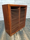 Antique   Vintage Oak Paper   Postcard File Divider Cabinet With 44 Compartments